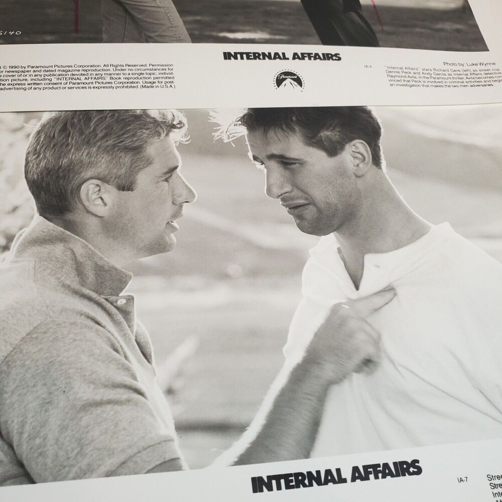 Internal Affairs 1990 8x10 B&W Movie Photos Set Of 4 Richard Gere Baldwin Travis - Picture 5 of 12